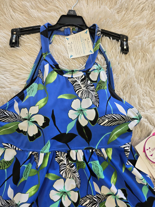 A sure fit blue slimming women top/swimwear size 8 image 1