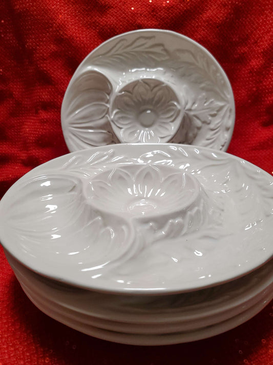 Vintage Whittier California Pottery Divided Artichoke Appetizer 1975 Plate. image 1