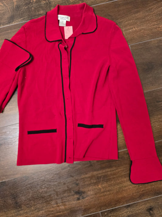 Red sweater blouse size S image 1