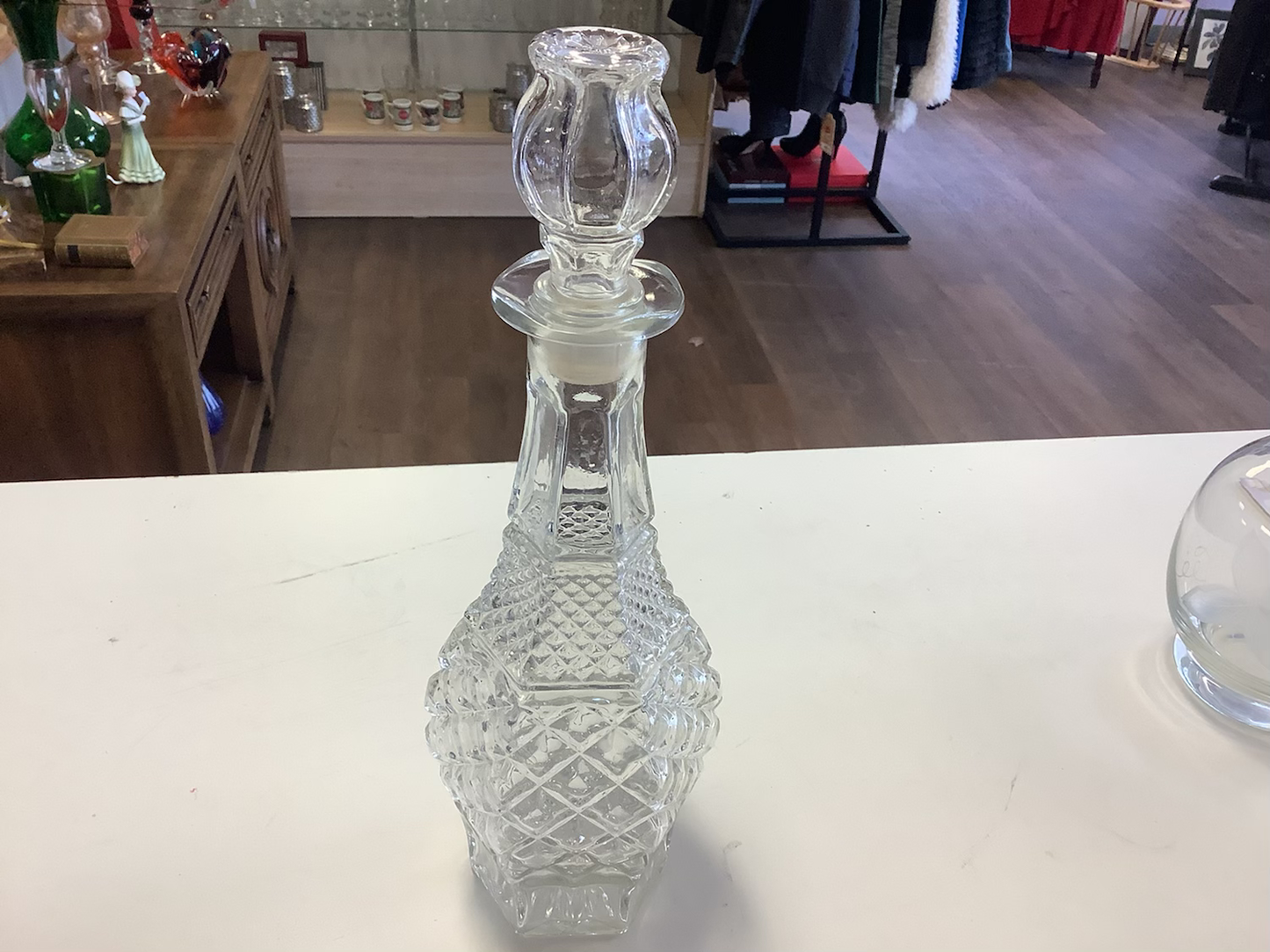 Vintage glass decanter with stopper image 4