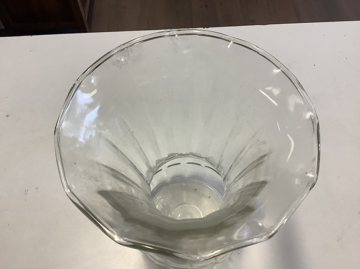 Large bud pineapple shaped clear glass vase image 3