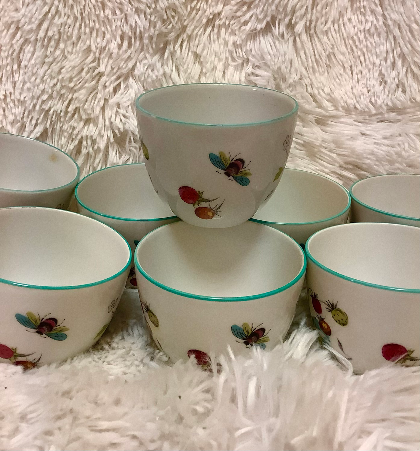 royal worcester flameproof porcelain strawberry fair cups set of 8 image 7
