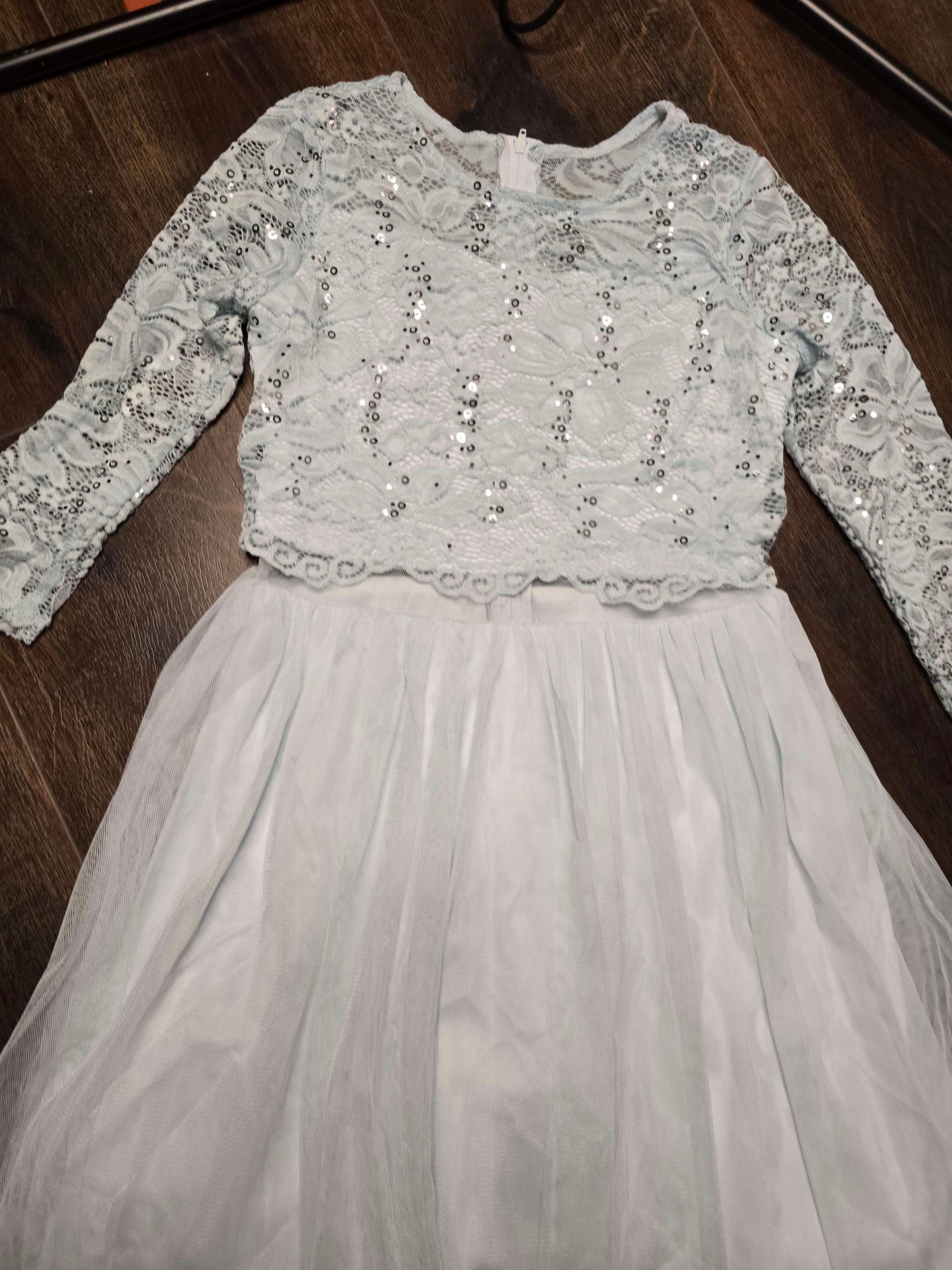 Powder blue girl dress size 8 image 4