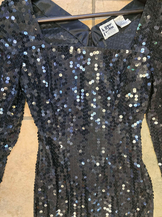 Vintage Niteline Dela Roufogali sequin dress Size 4 image 1
