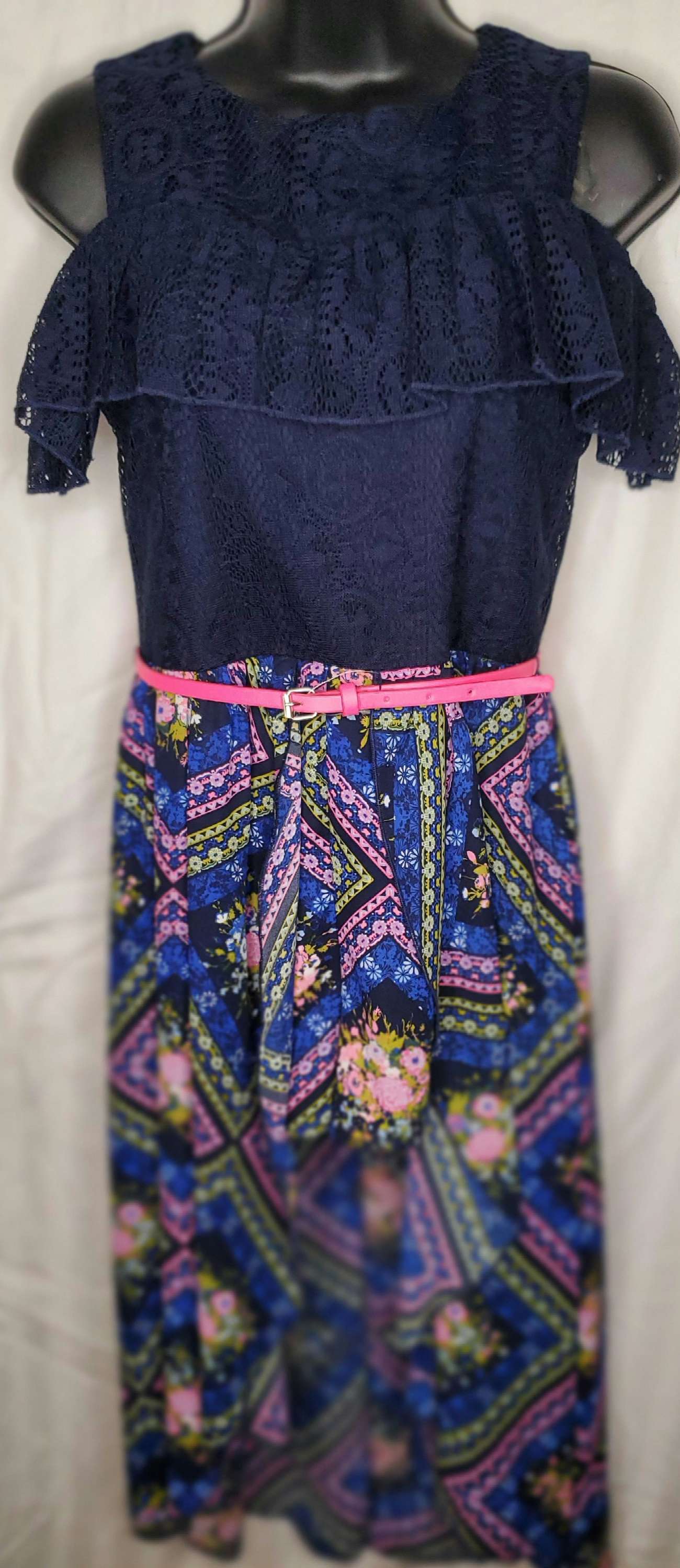Girls blue and floral dress by speechless size 16 image 4