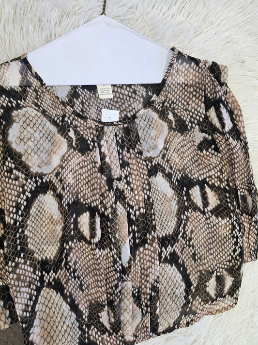 Snake print blouse/top size small image 1
