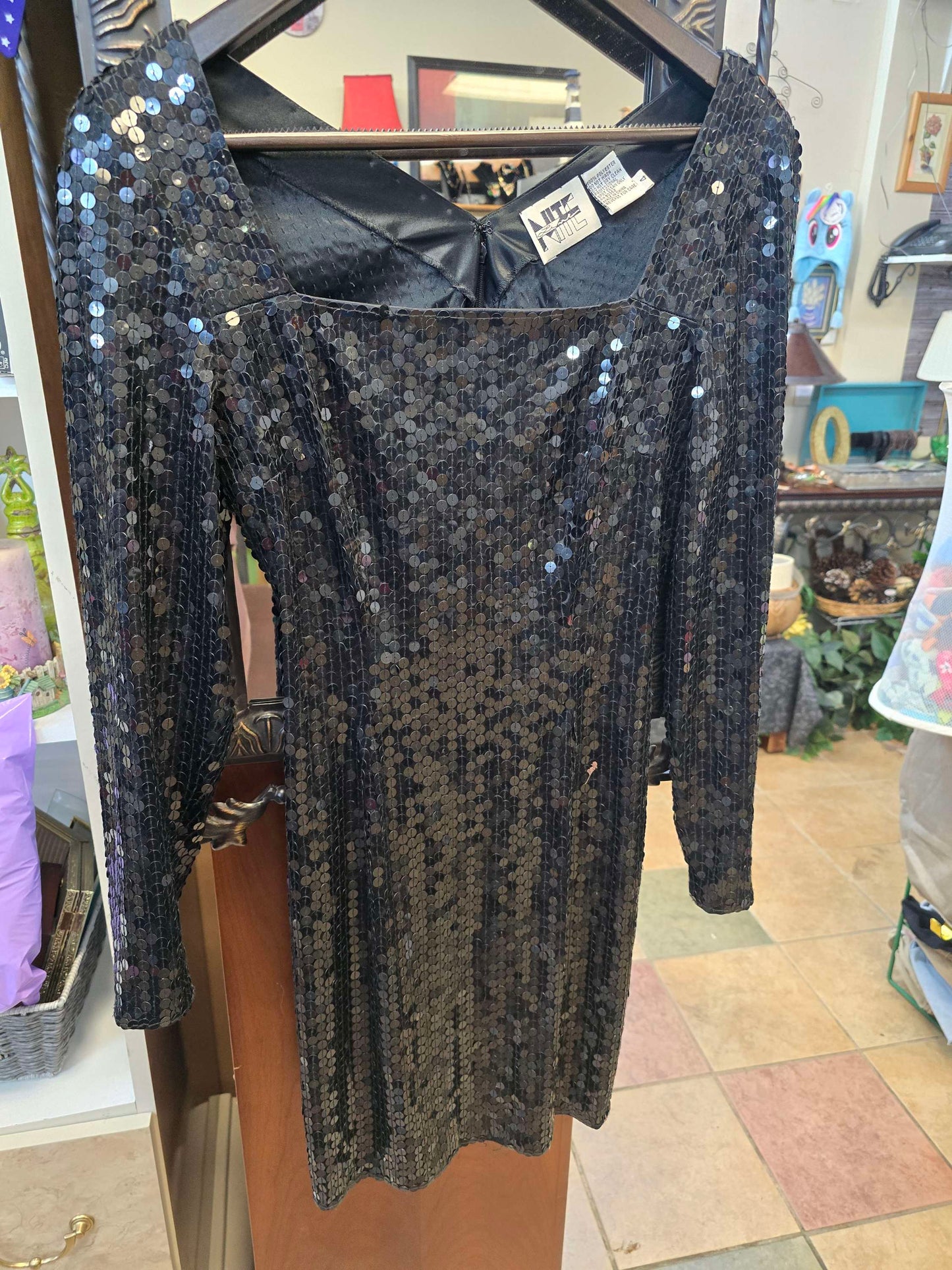 Vintage Niteline Dela Roufogali sequin dress Size 4 image 7