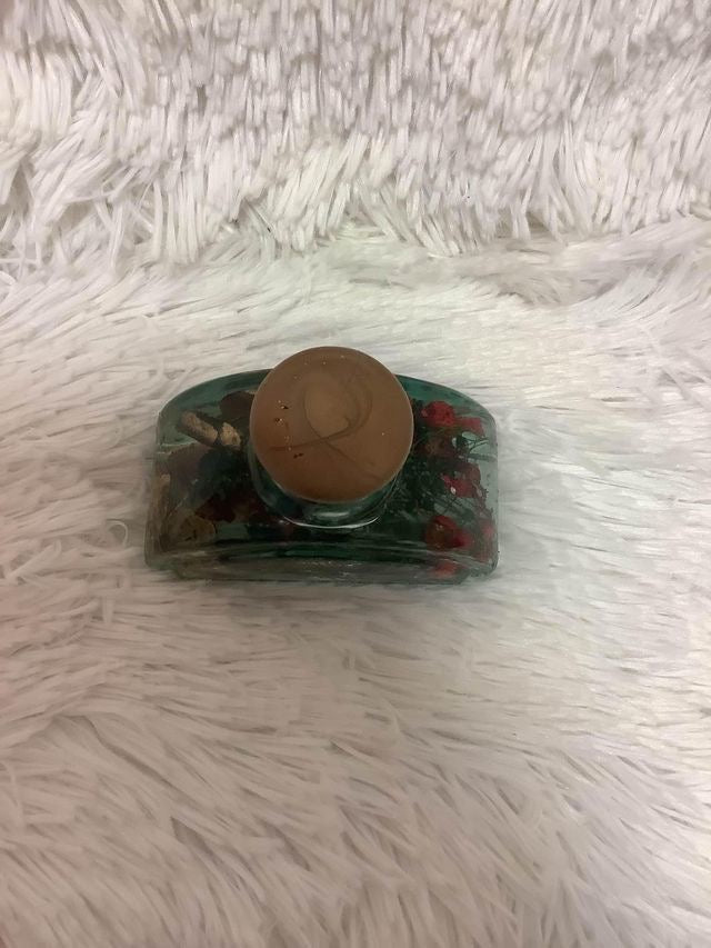 Decorative Bottlefilled with flowers and gold leaf image 4