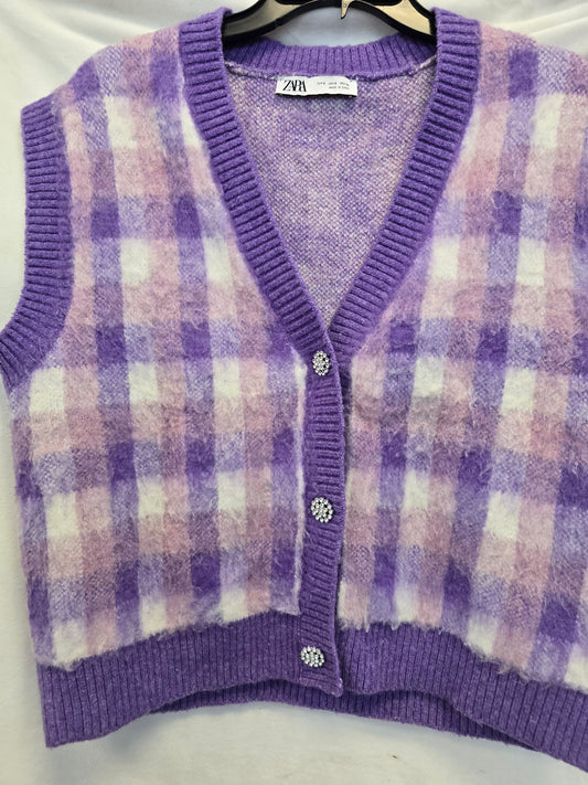 Zara purple mix vest size small image 1