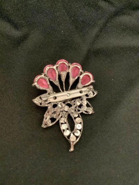 Pink jeweled broch image 1