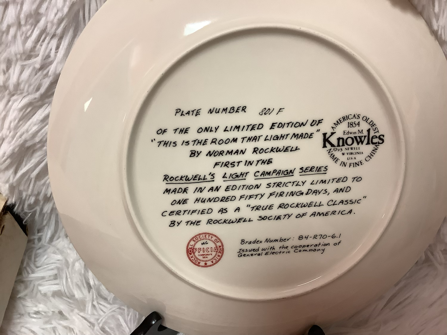 Norman Rockwell “this is the room that light made” plate image 4