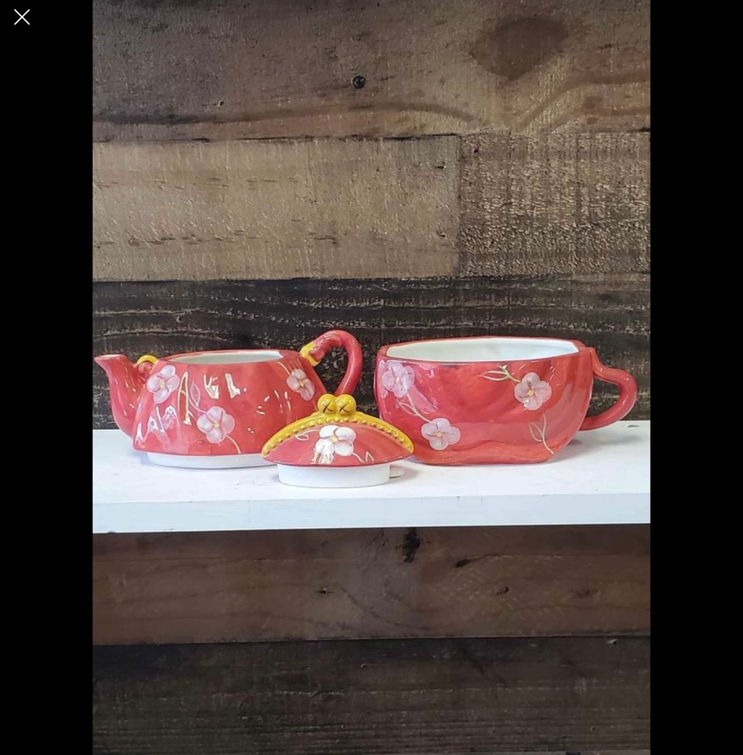 Certified international deb collins 3 pieces nesting tea pot image 3
