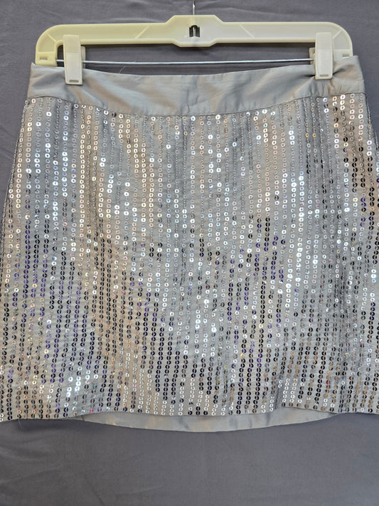 Gap shiny silver skirt size 8 image 1