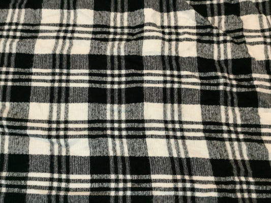 Long Black and white plaid Scarf image 1