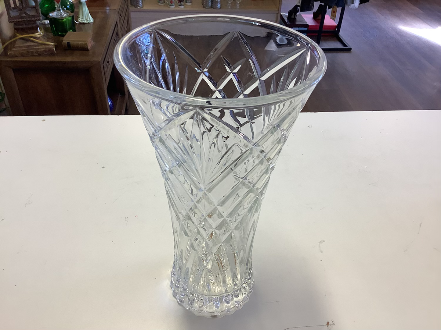 Crystal large vase 11.5 inch tall image 3