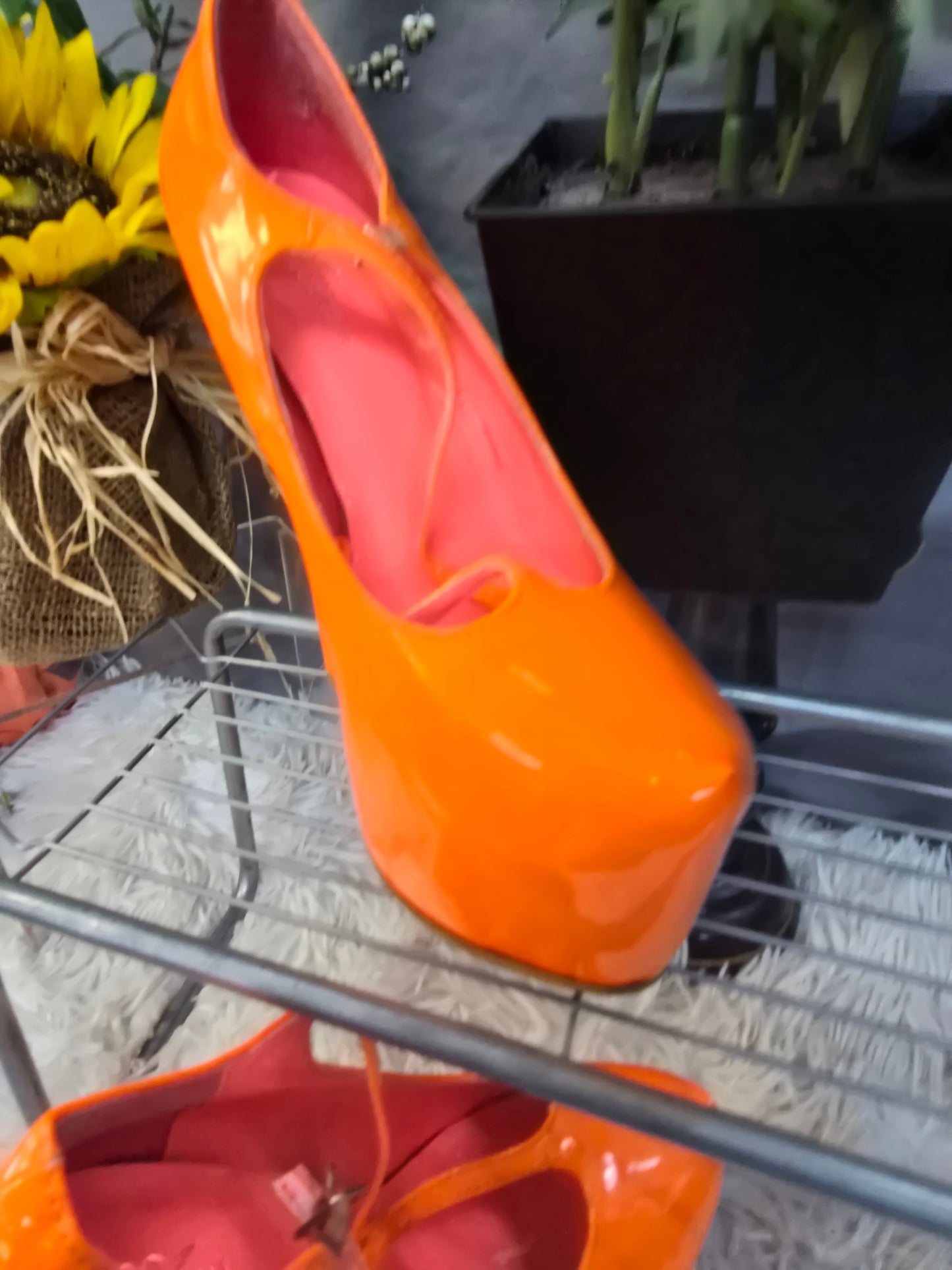 Orange high heels image 5