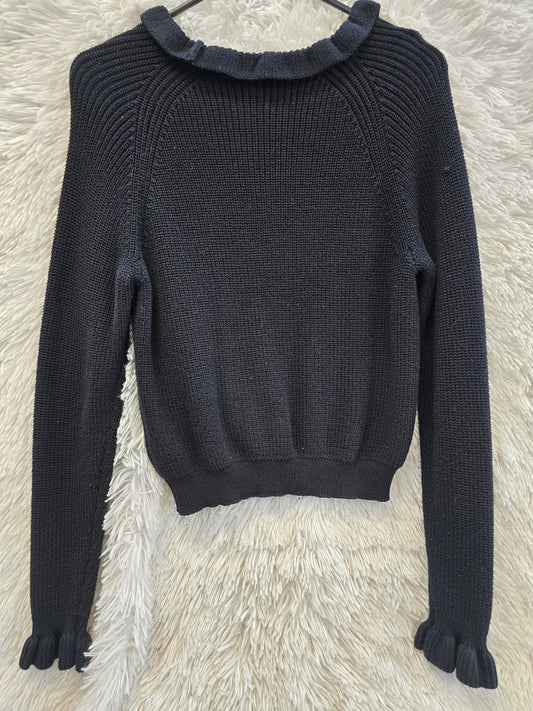 Black long sleeve sweater blouse M image 1