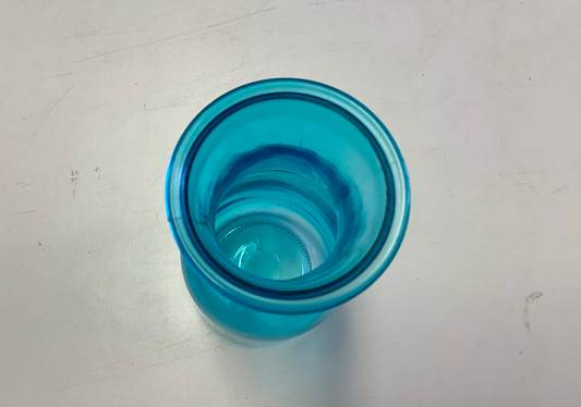 Blue glass milk container image 1
