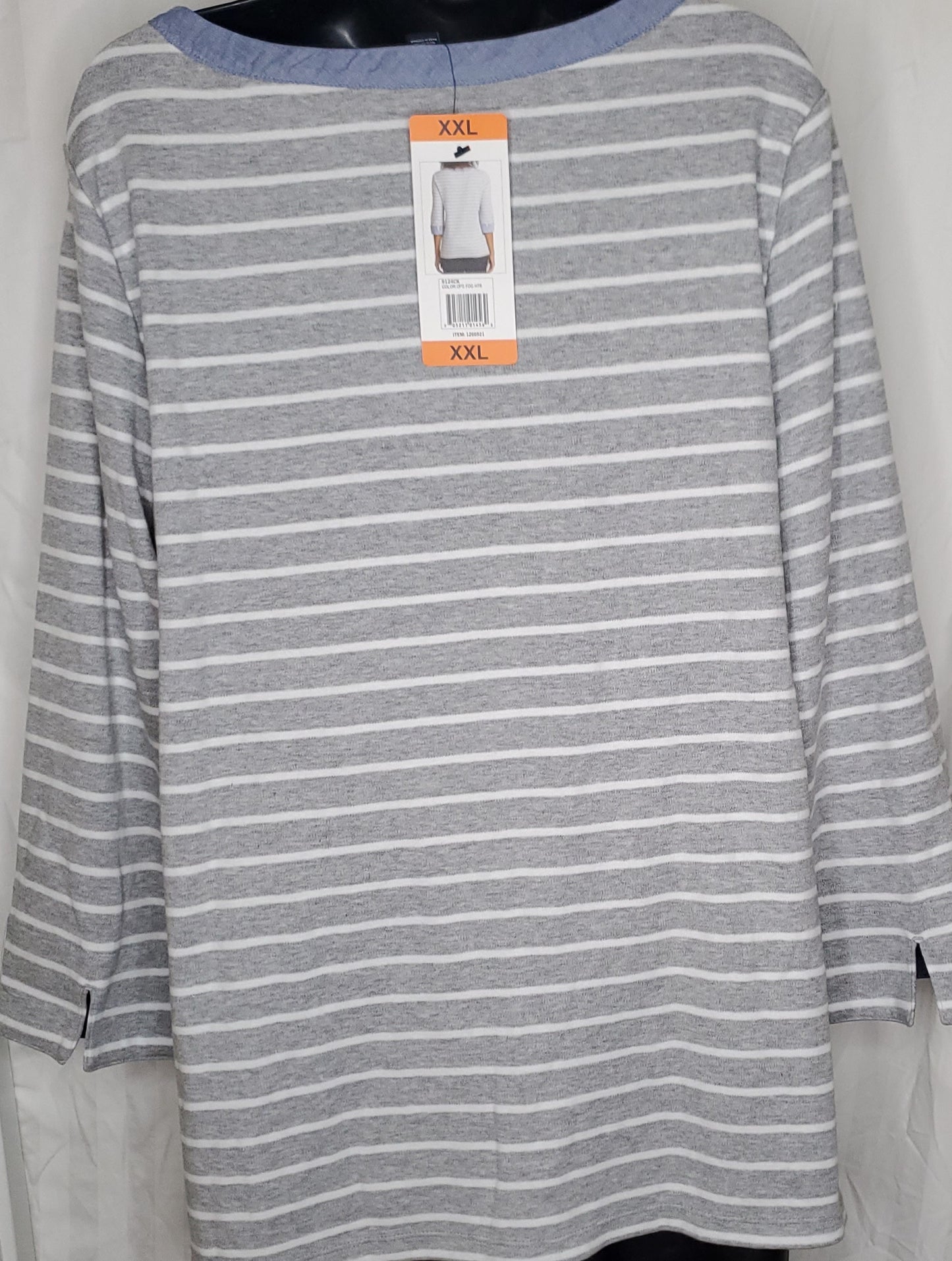 Nautical boat neck 3/4 sleeve blouse size xxl image 5