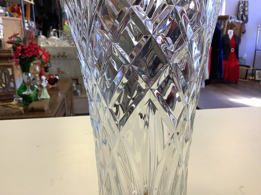 Crystal large vase 11.5 inch tall image 1