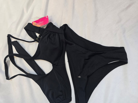 2 piece black swimsuit size small image 1