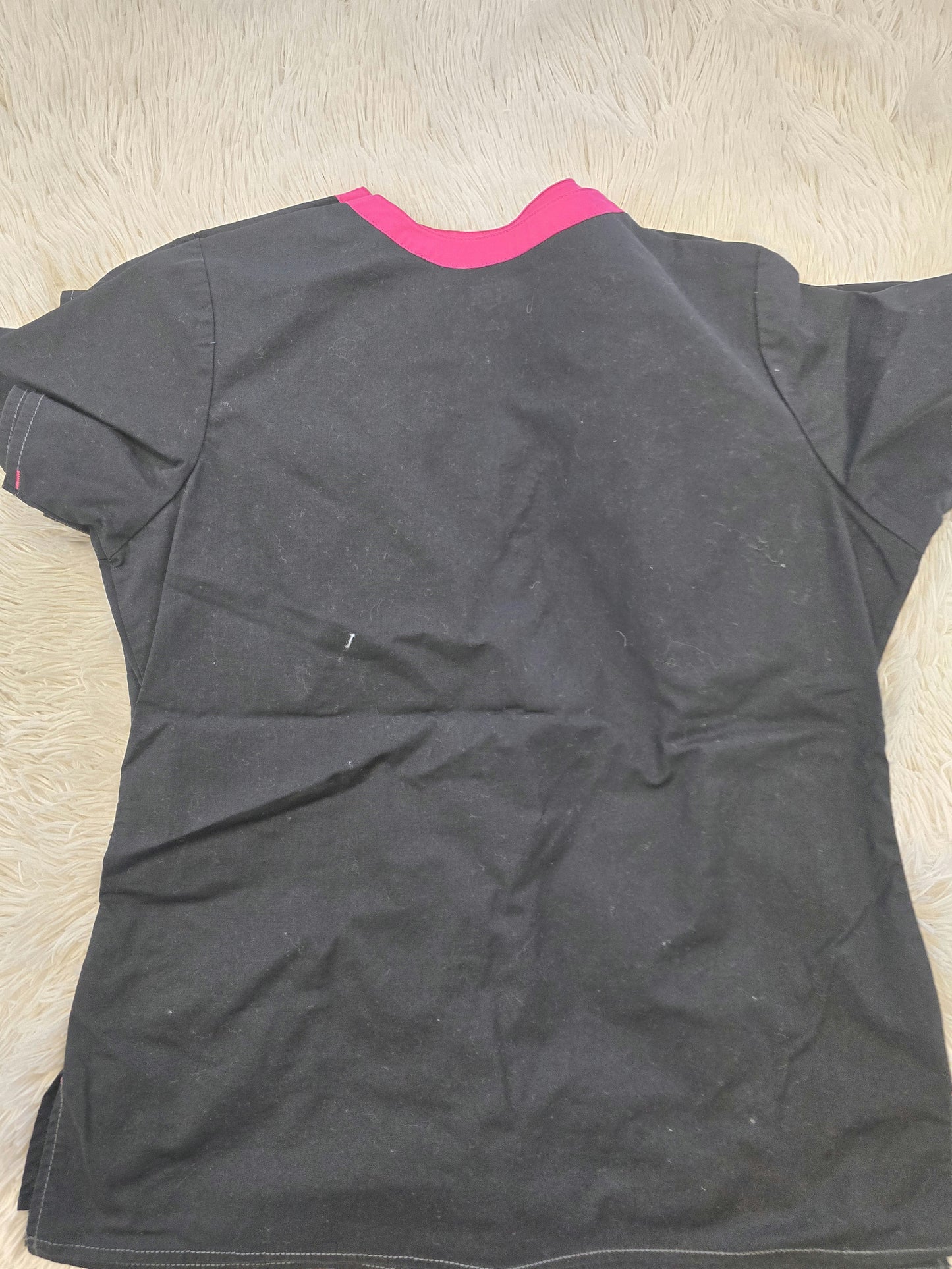 set of 3 Black Wonder Flex scrub tops, size small image 6