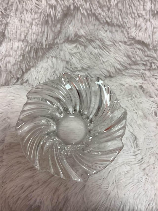 vintage Mikasa Belle Epoque Glass Swirled Candle Holder image 1