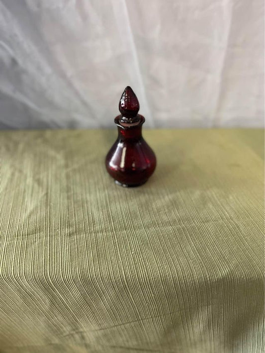 Vintage Red Avon glass cruet bottle image 1