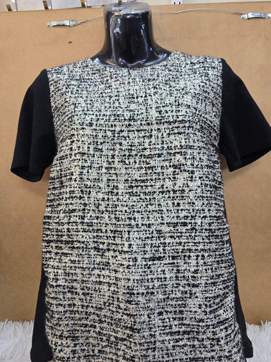 Petticoat Alley Women Top Extra Small Black Acrylic Blend Short Sleeve Shirt image 1