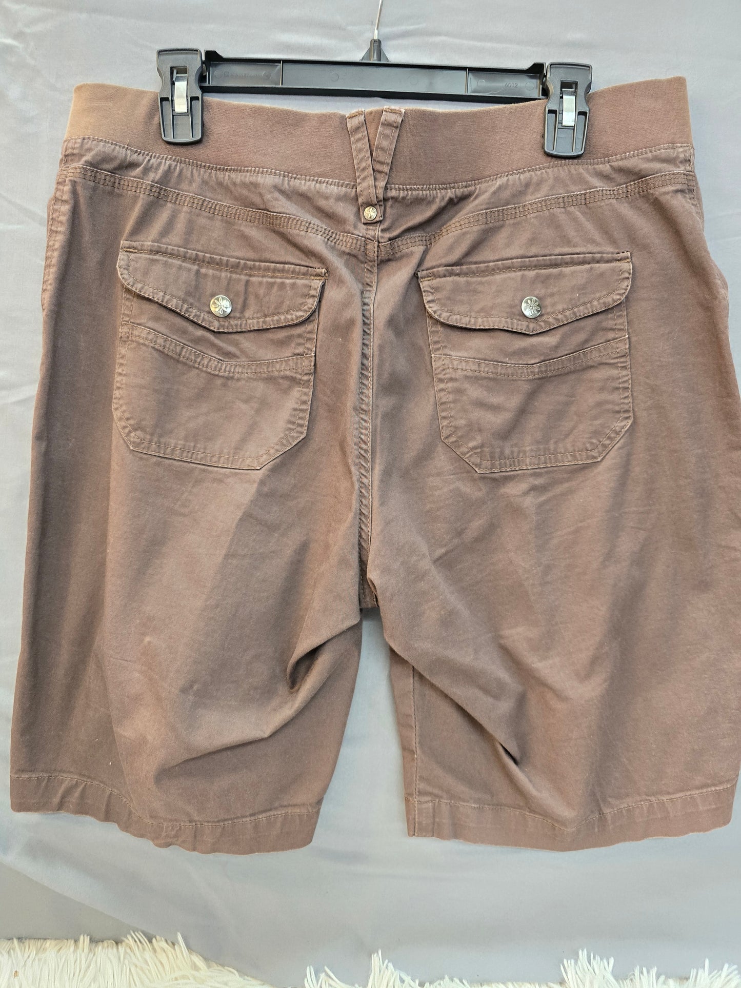 Brown stretch shorts size 12 image 2