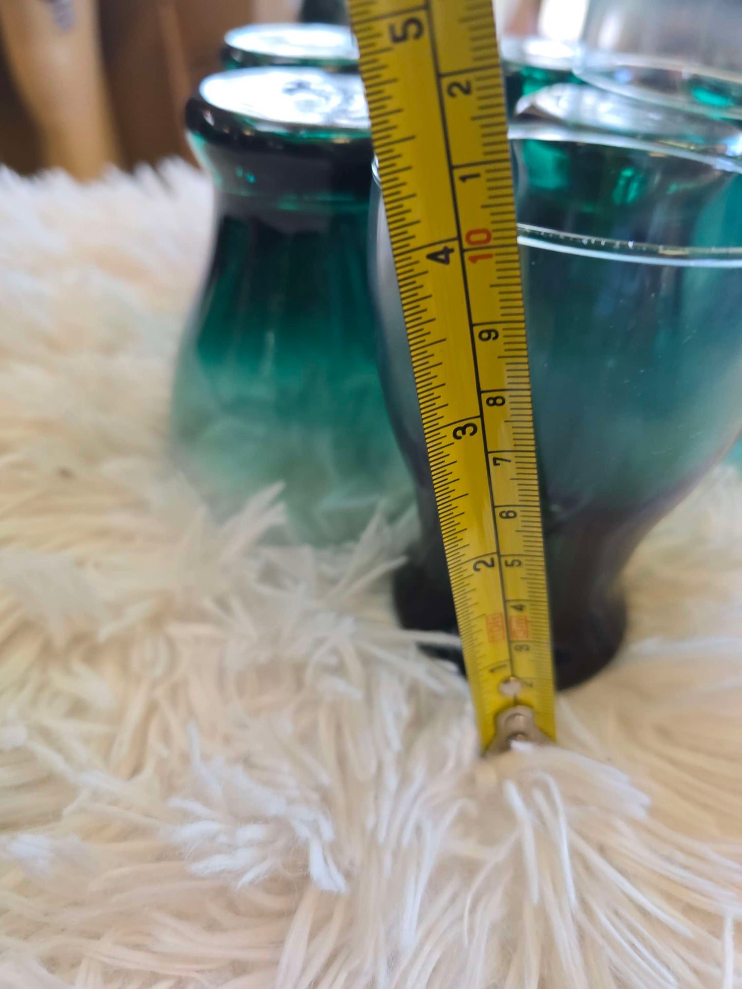8 piece Green Ombre Frosted juice glassware image 7