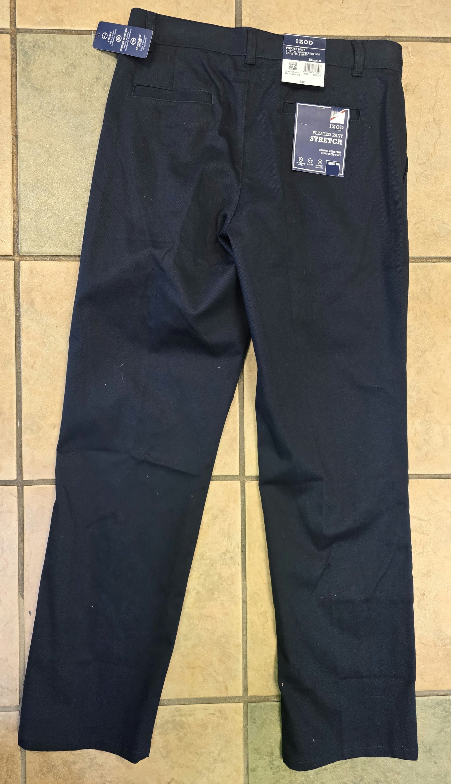 Izod pleated blue stretch pant Size 18 NEW WITH TAG image 6