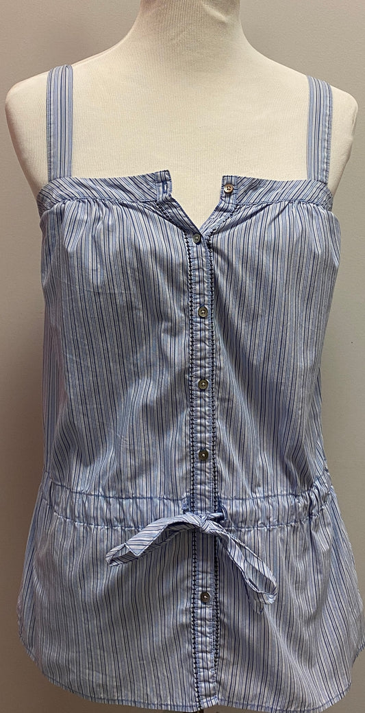 Calvin Klein Blue striped Top (XS) image 1