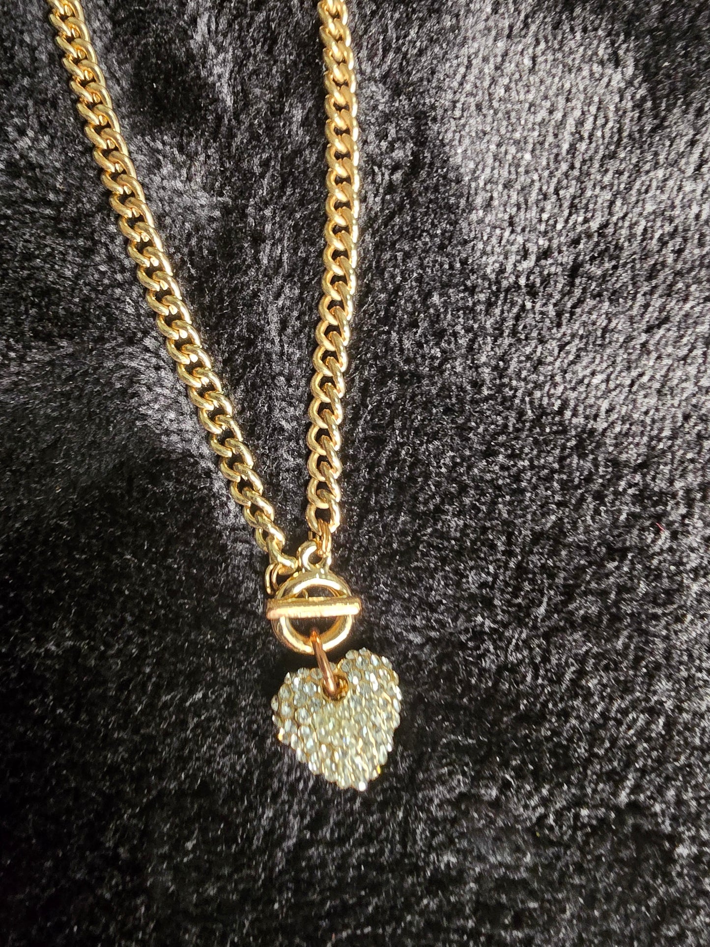 Crystal Heart Toggle Chain Necklace (Gold & Silver Options) image 5