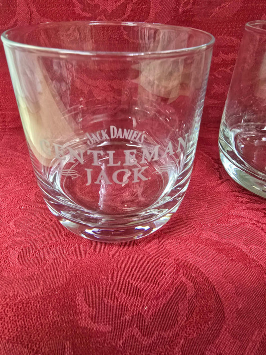 Pair Jack Daniel whiskey glass image 1