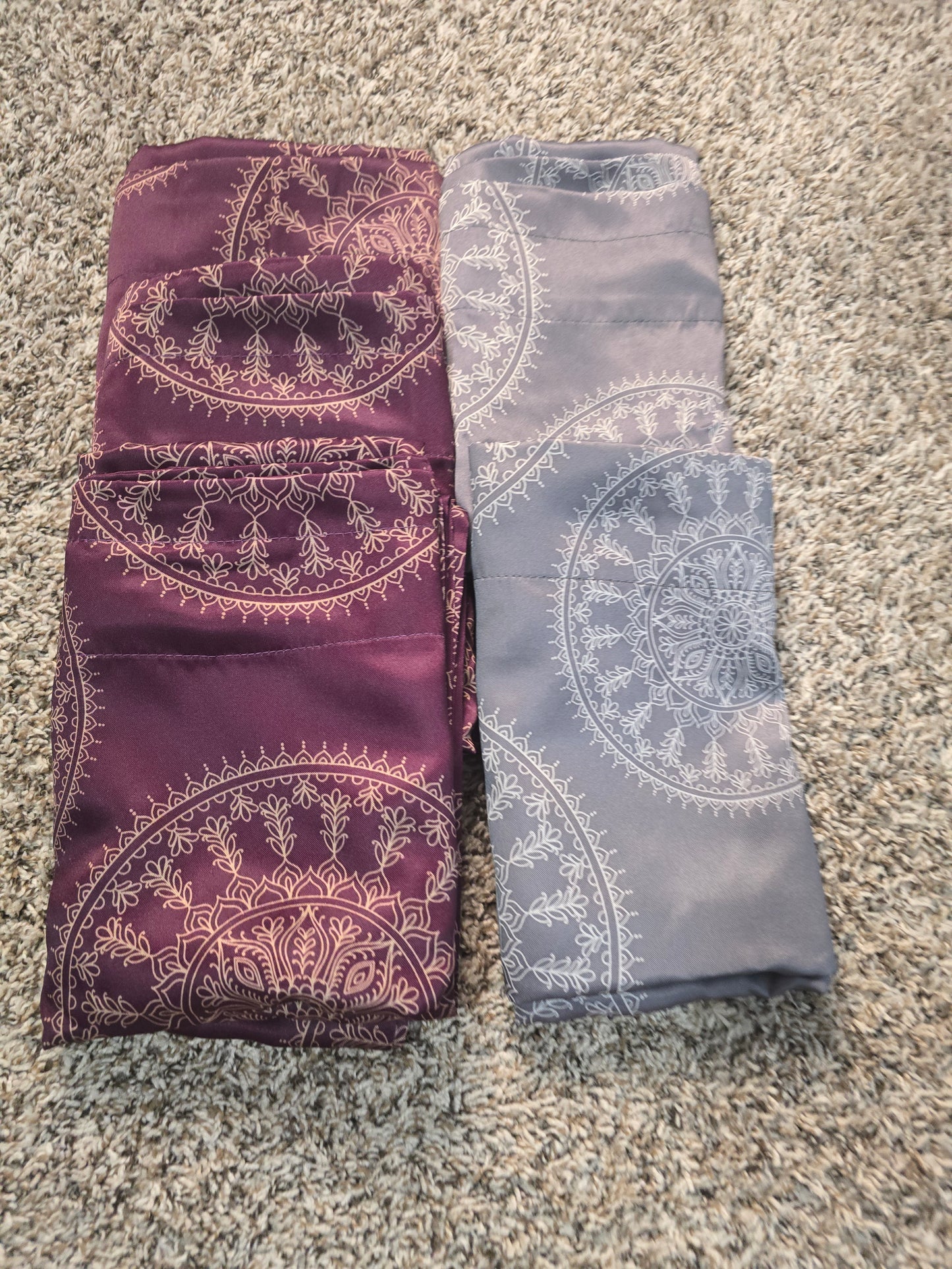 Set of 3 Mainstays Purple Medallion Curtain Panel – 30"W x 84"L