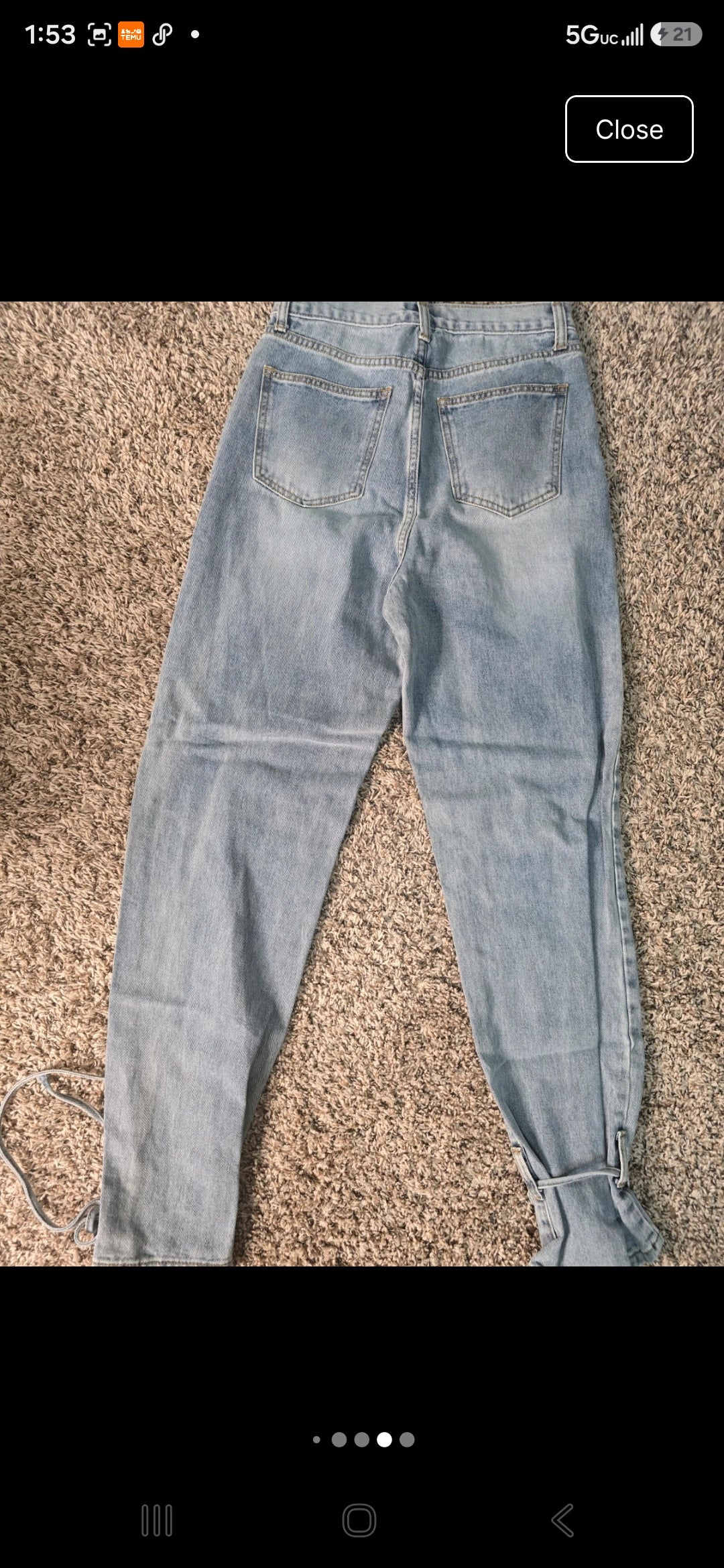 Misspap Light Wash High-Waisted Tie-Ankle Jeans – Size 36/S