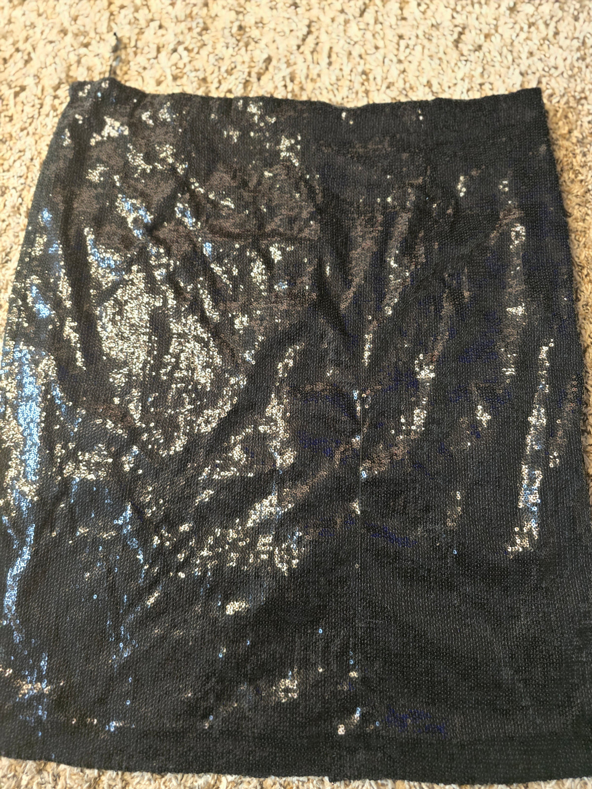 Calvin Klein Women’s Black Sequin knee high Skirt Sparkle Party Cocktail Evening