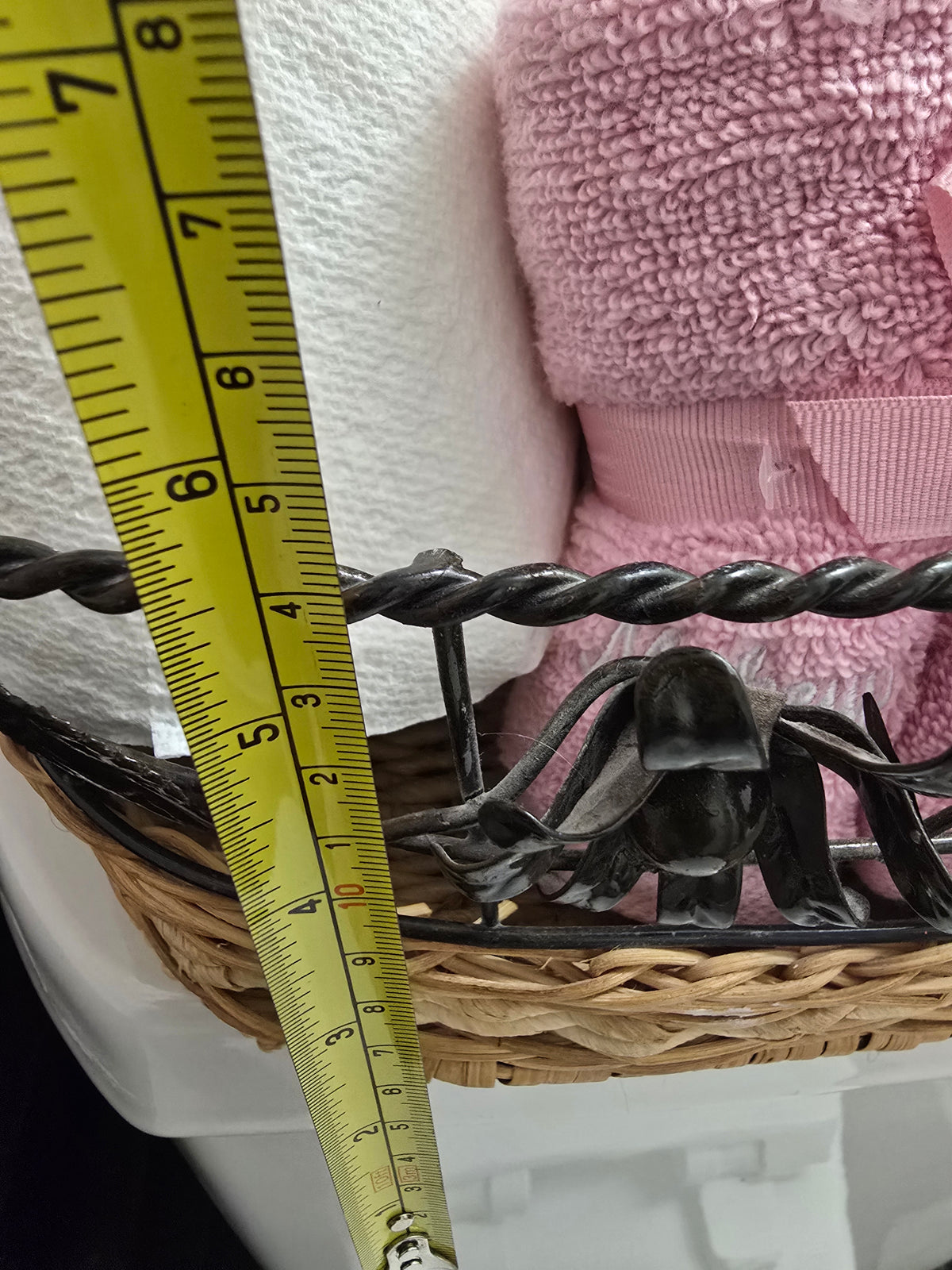 Metal Flower Themed Basket