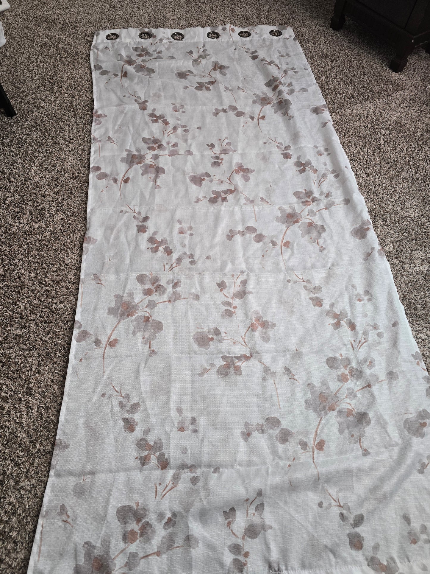 8-Piece Sheer Floral Grommet Curtain Set – 36"W × 81"L Each