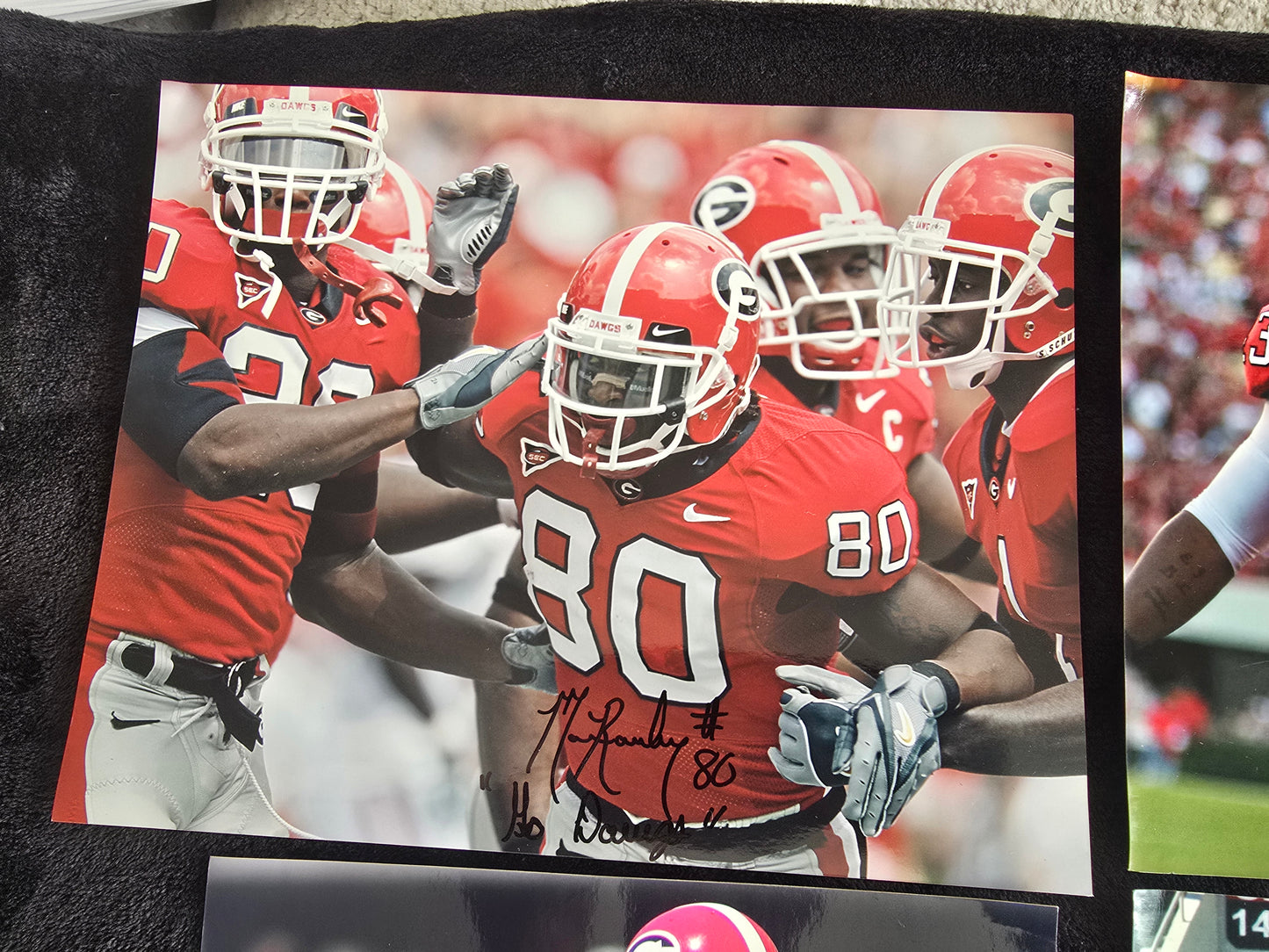 Lot of 4 Georgia Bulldogs Football Autographed Photos UGA Signed Memorabilia