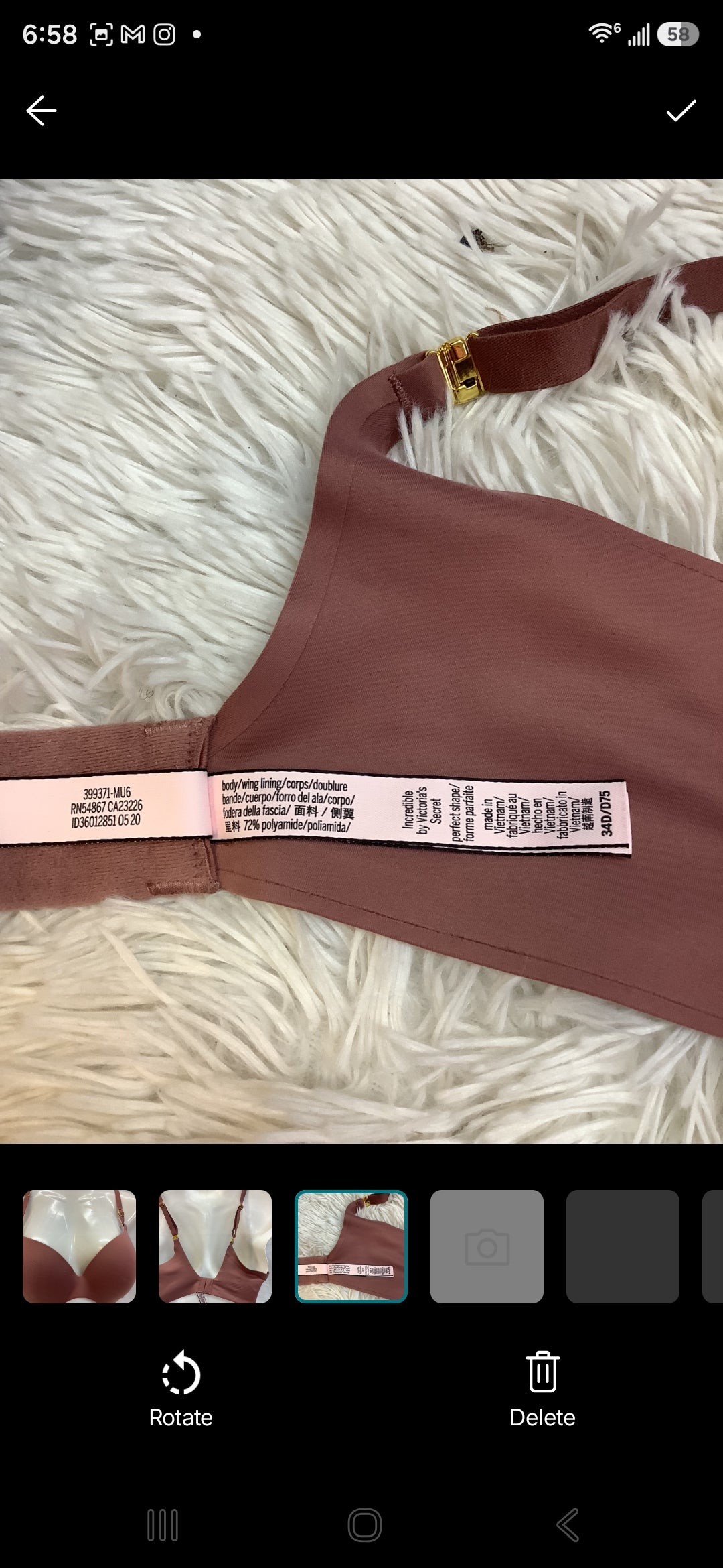Victoria secret brown Bar 34D
