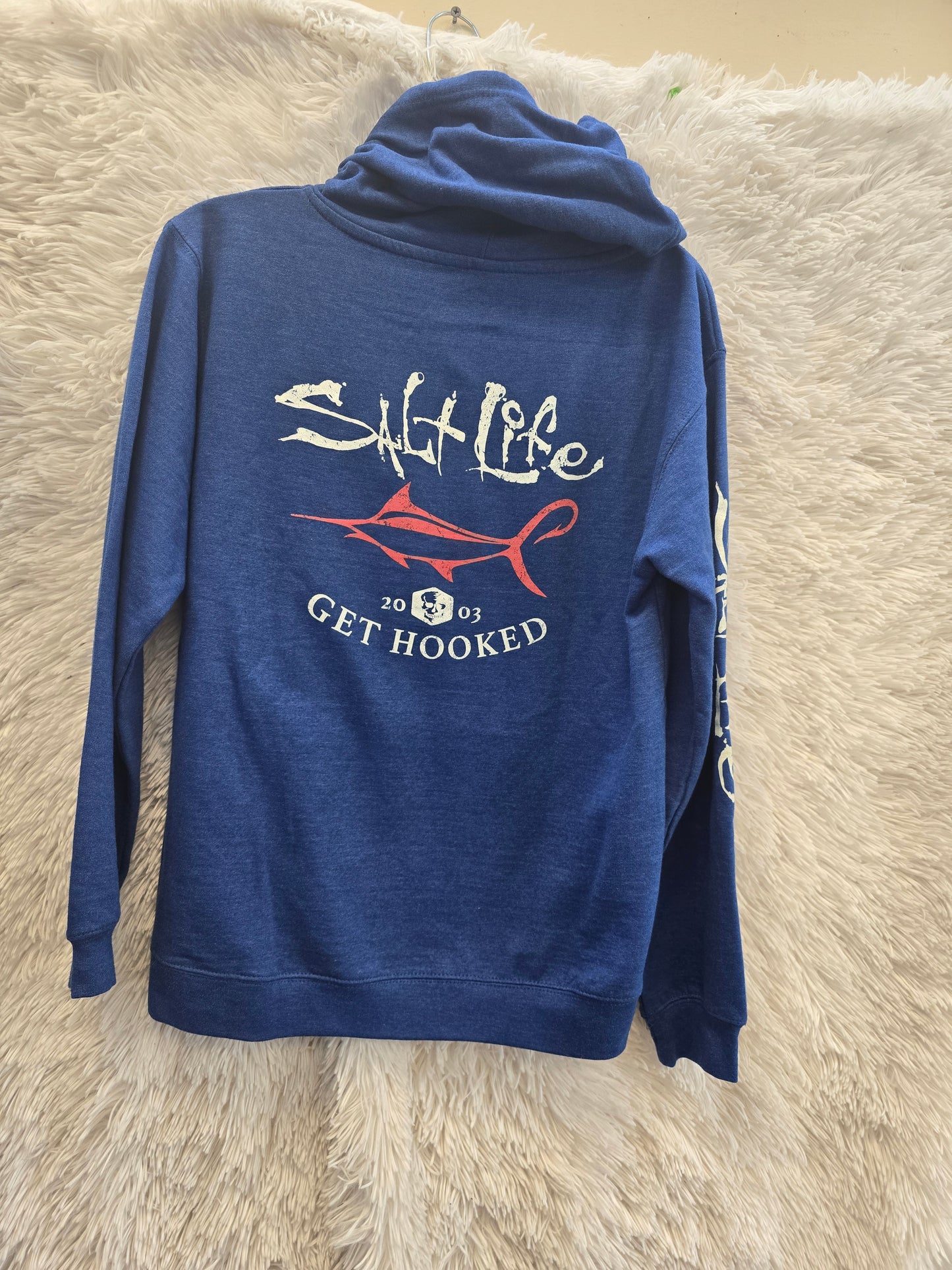 Blue hoodie sweater size Large image 3