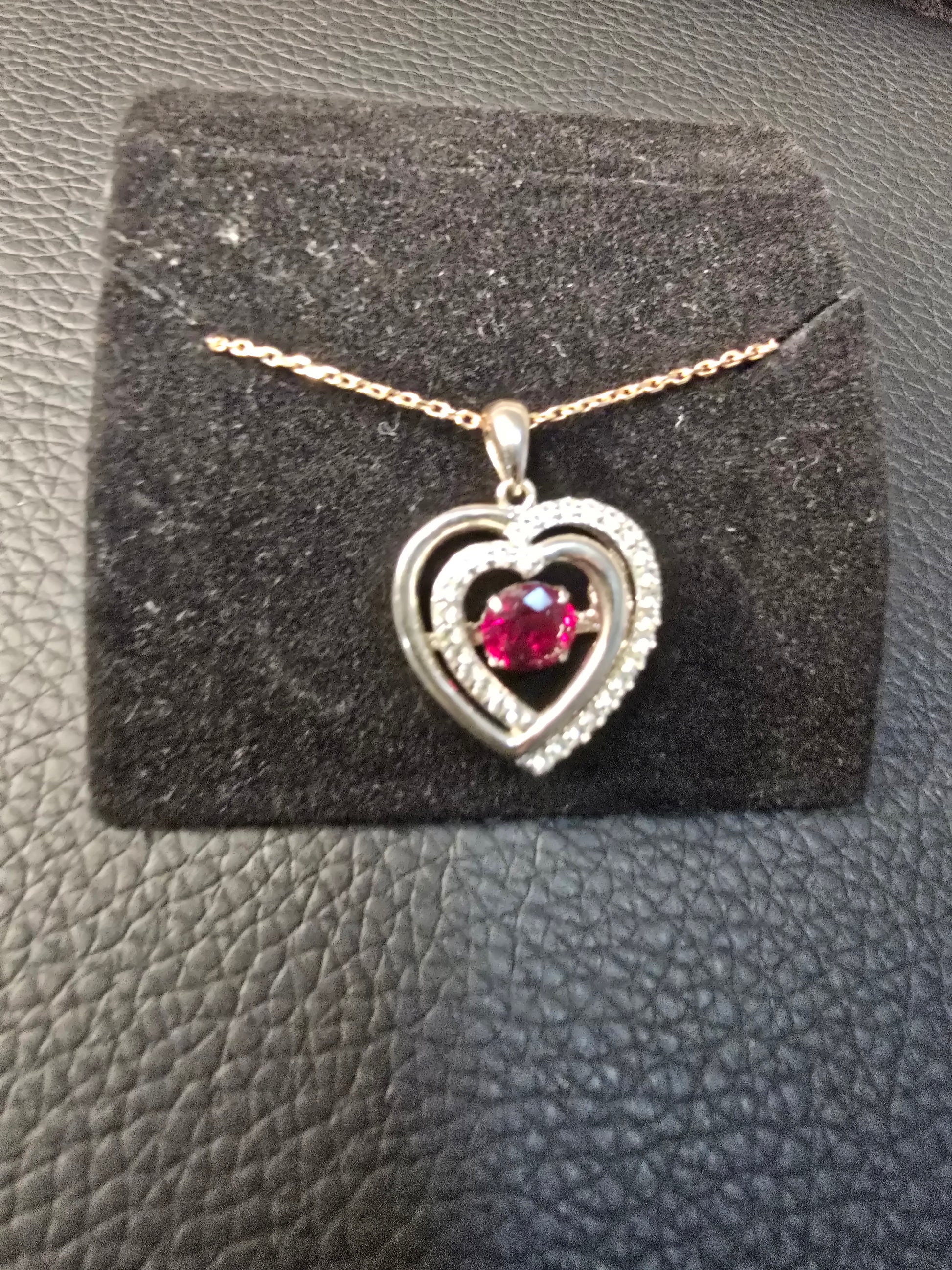 Double Heart Crystal Pendant Necklace image 3