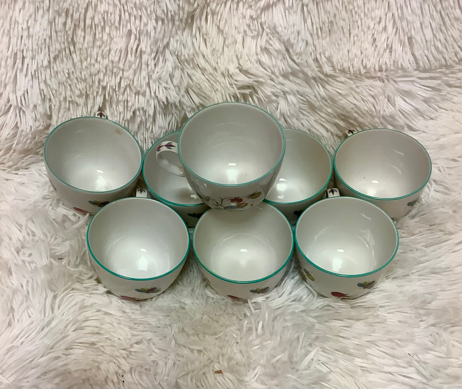 royal worcester flameproof porcelain strawberry fair cups set of 8 image 5