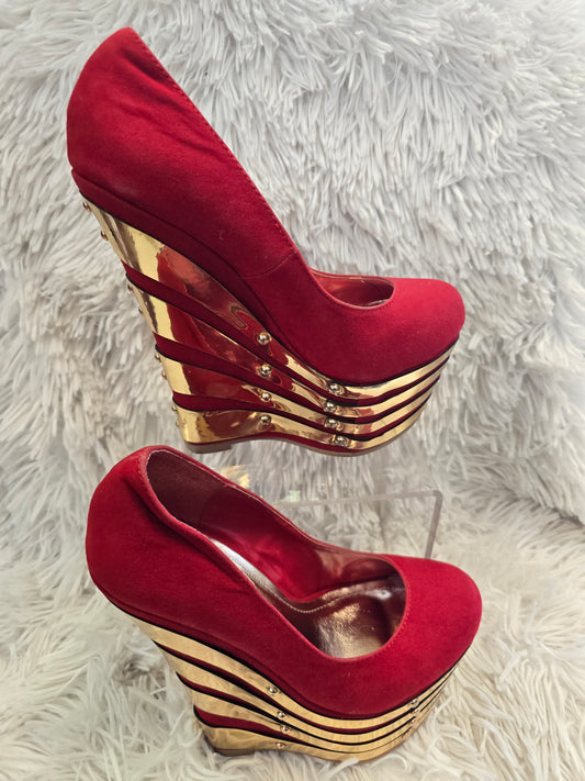 Red and gold fashion shoe 6 image 0