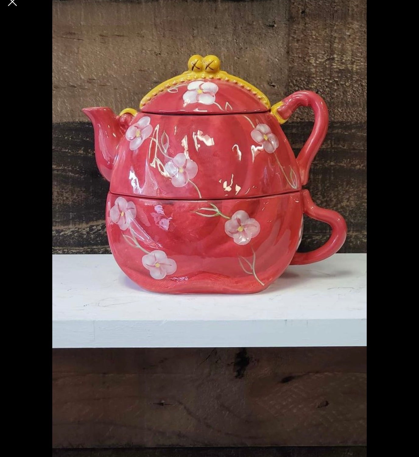 Certified international deb collins 3 pieces nesting tea pot image 0