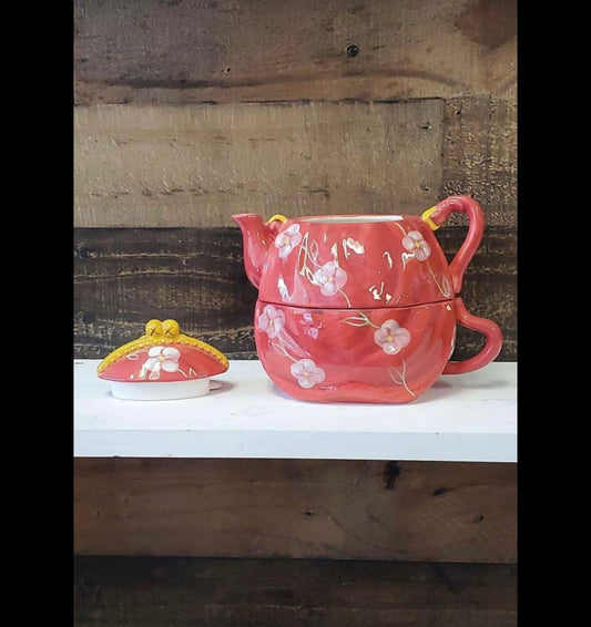 Certified international deb collins 3 pieces nesting tea pot image 1