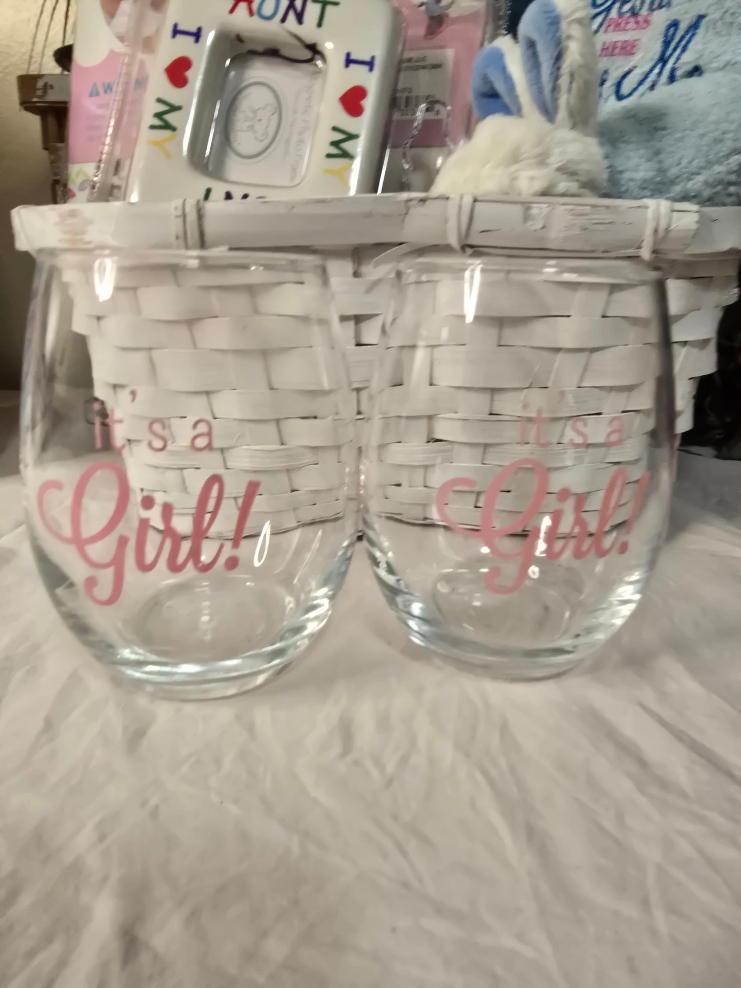 Custom baby reveal glass ITS A GIRL image 0