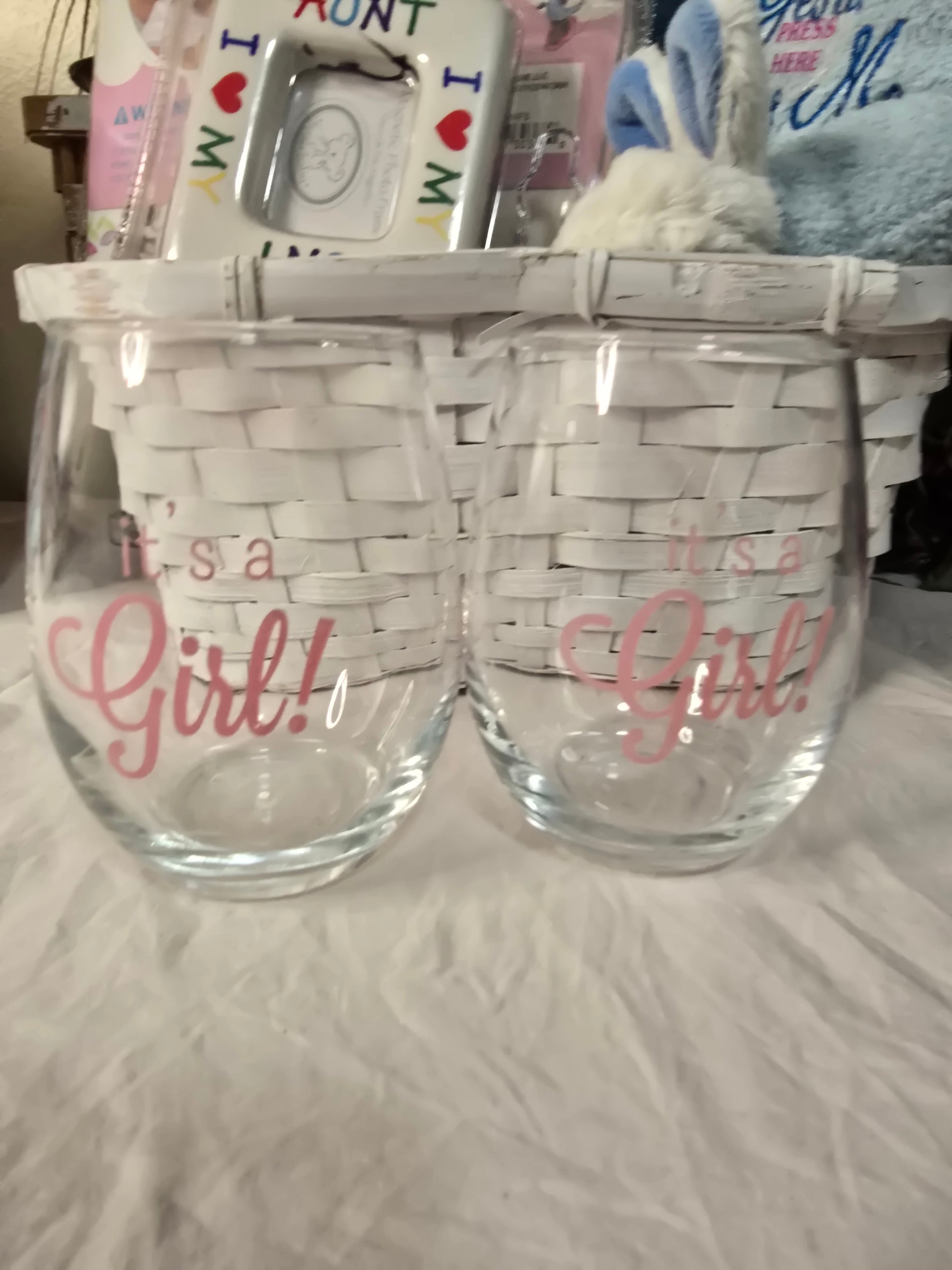 Custom baby reveal glass ITS A GIRL image 0